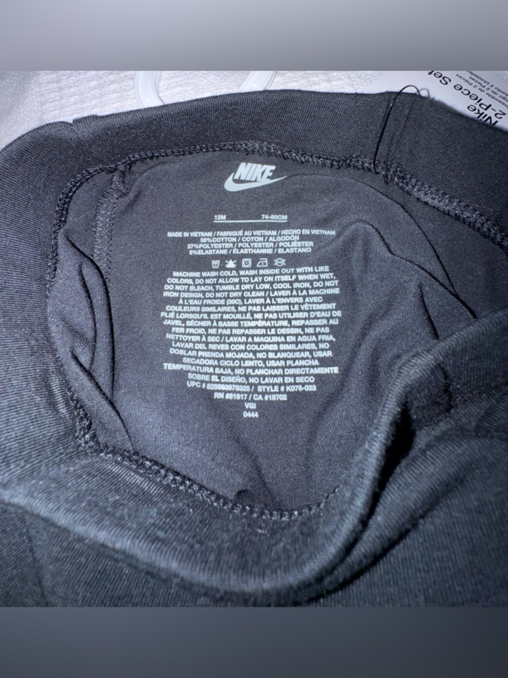 Nike Baby Girl's 2-Piece Just Do It Stripe Bodysuit and Leggings Set. - Picture 9 of 9
